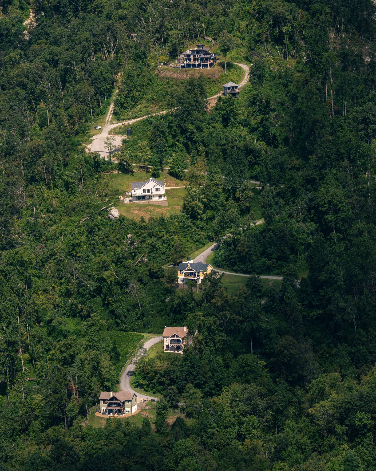 Aerial view of the Asheville, NC mountains