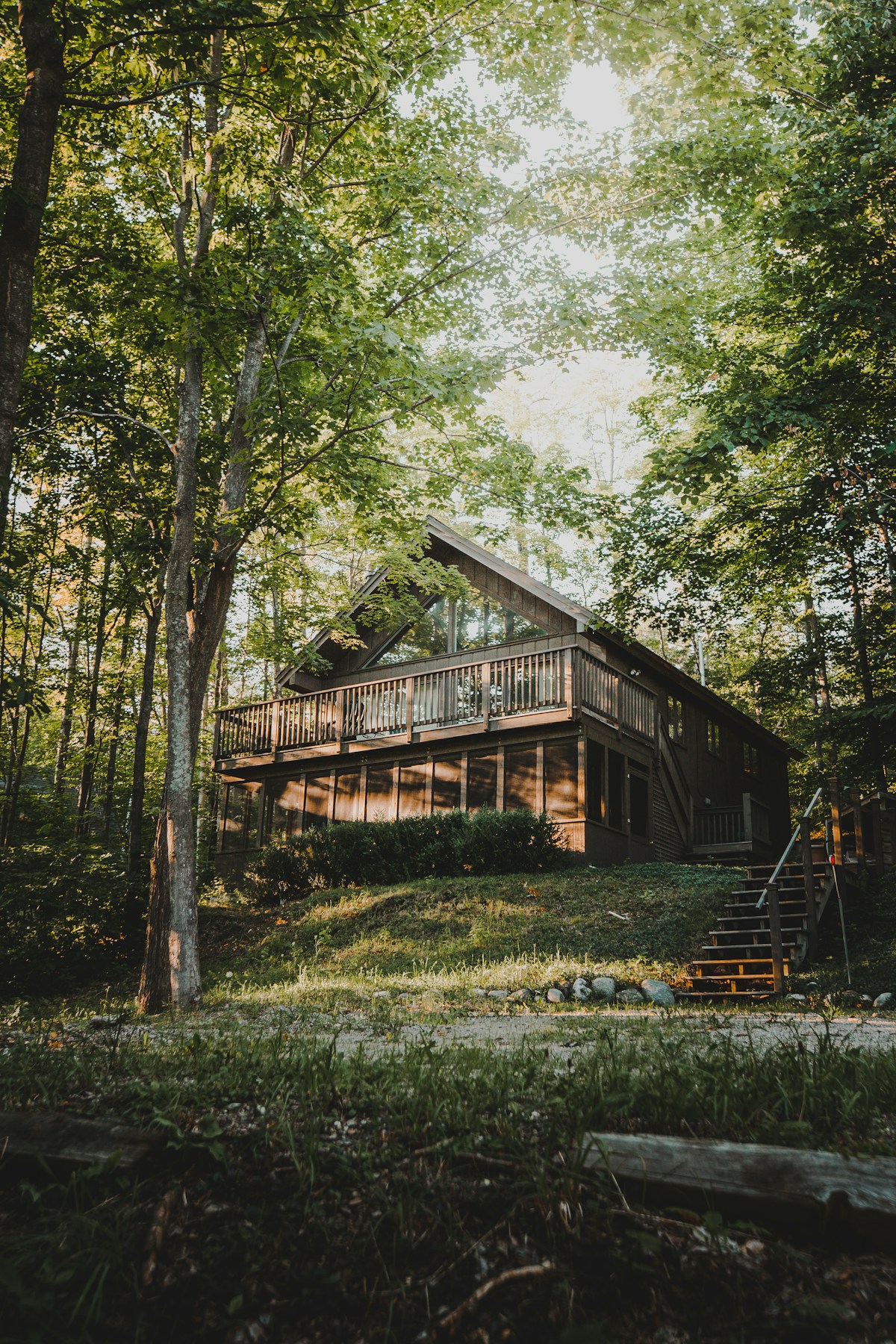Luxury mountain cabin nestled in hardwood forest in Western North Carolina, managed by Hillside Stays